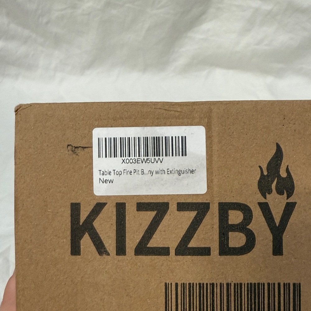 NWT Kizzby Portable Table Top Fire Pit Bowl with Flat Fire Extinguisher. - Picture 13 of 16